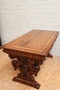 Renaissance style Walnut renaissance desk table in Walnut, France 19th century