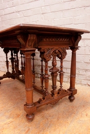 Renaissance writing desk table in walnut