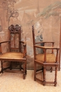 Renaissance style Chairs and arm chairs in Walnut, France 19th century