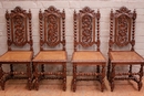 Hunt style Chairs in Oak, France 19th century