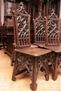 Gothic style Chairs in Oak, France 19th century