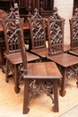 Gothic style Chairs in Oak, France 19th century