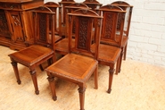 Set of 8 walnut renaissance chairs