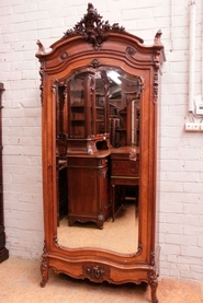 Single door Louis XV style armoire in walnut  