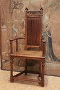 Gothic style Arm chair in Walnut, France 19th century