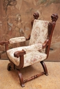 Renaissance style Arm chair in Walnut, France 19th century