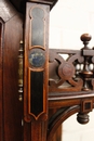 Renaissance style Displaycabinet in Walnut, Ebony and Marble, France 19th century