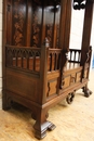 Renaissance style Displaycabinet in Walnut, Ebony and Marble, France 19th century