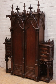 Special walnut gothic cabinet