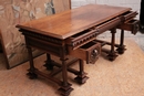 Renaissance style Desk in Walnut, France 19th century