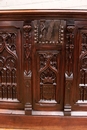 Gothic style Desk and arm chair in Walnut, France 19th century