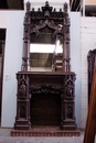 Gothic style Fire mantle in Oak, France 19th century