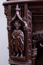 Gothic style Fire mantle in Oak, France 19th century