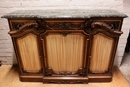 Regency style Display cabinet in Oak marble beveled glass, France 19th century