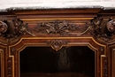 Regency style Display cabinet in Oak marble beveled glass, France 19th century