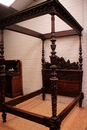 Renaissance style Canopy bed in Walnut, France 19th century