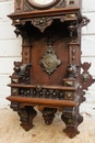 Renaissance style Clock in walnut and bronze, France 19th century