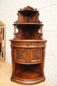 Walnut bombe Henri II cabinet