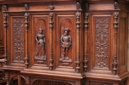 Walnut figural renaissance credenza