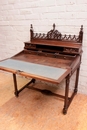 Gothic style Desk and arm chair in Walnut, France 19th century