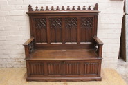 Walnut gothic hall bench