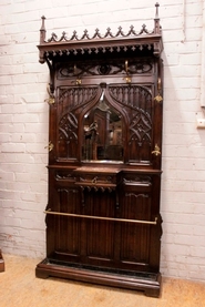 Walnut gothic hall stand