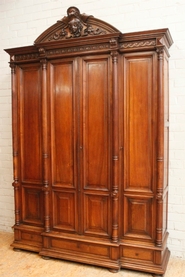 Walnut Henri II bookcase