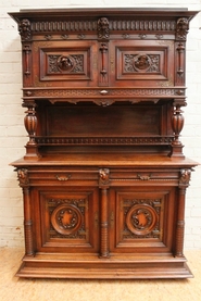 Walnut Henri II cabinet