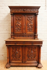 Walnut Henri II Cabinet