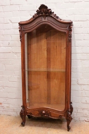 Walnut Louis XV display cabinet.