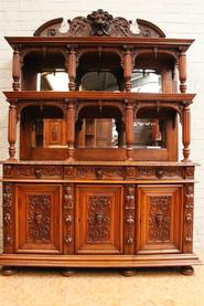 Walnut Renaissance figural cabinet 19th century